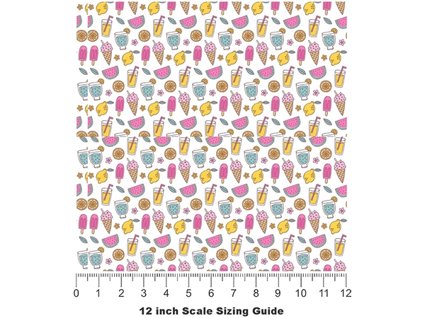 Cool Down Summertime Vinyl Film Pattern Size 12 inch Scale