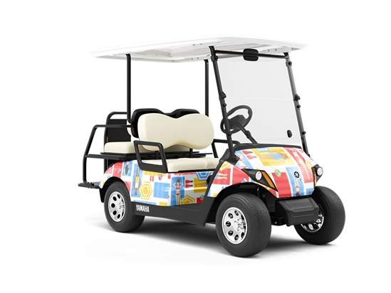 Towel Tetris Summertime Wrapped Golf Cart