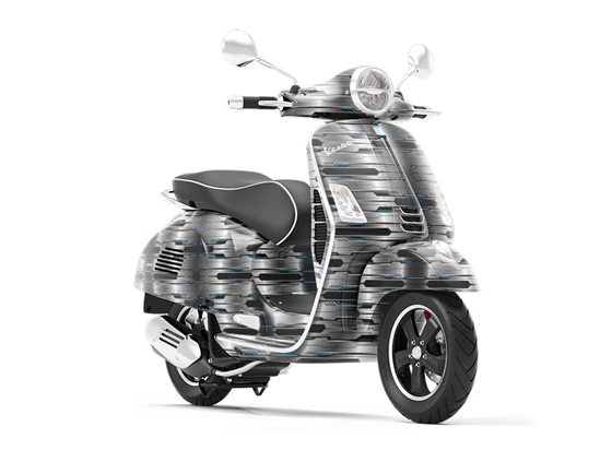 Silver Turquoise  Technology Vespa Scooter Wrap Film