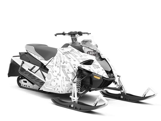 Monochrome Motherboard Technology Custom Wrapped Snowmobile