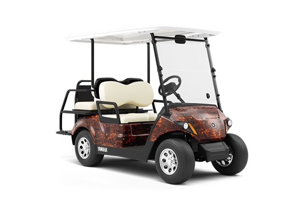 Neon Orange Technology Wrapped Golf Cart