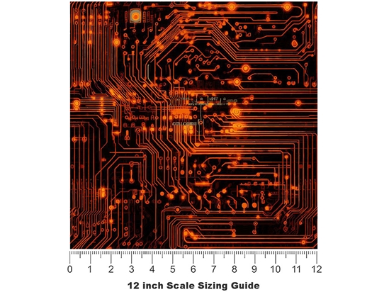 Neon Orange Technology Vinyl Film Pattern Size 12 inch Scale