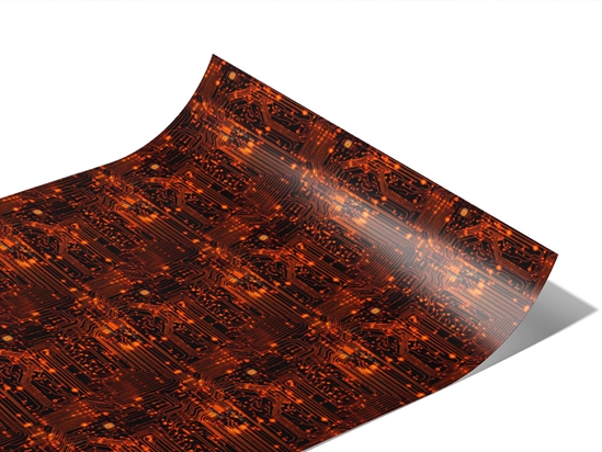 Neon Orange Technology Vinyl Wraps