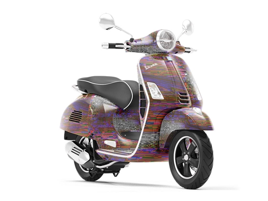 Red Distortion Technology Vespa Scooter Wrap Film