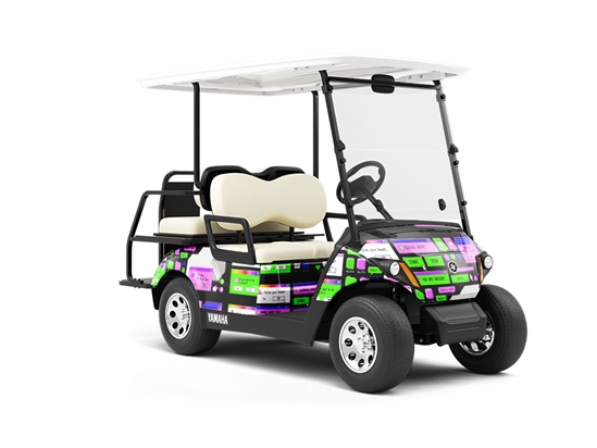 Neon Nostalgia Technology Wrapped Golf Cart