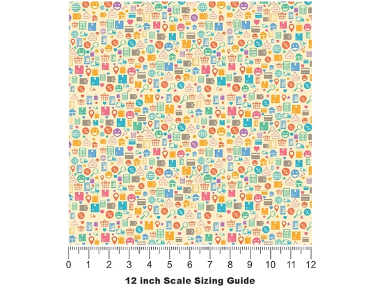 Ecommerce Functionality Technology Vinyl Film Pattern Size 12 inch Scale