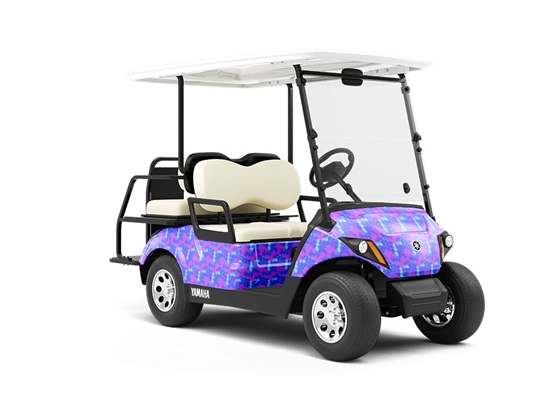 Magenta Rain Tie Dye Wrapped Golf Cart