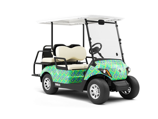 Prismatic Playground Tie Dye Wrapped Golf Cart