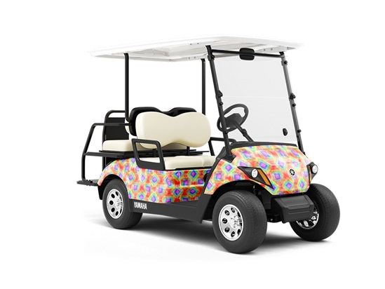 Retro Flashback Tie Dye Wrapped Golf Cart