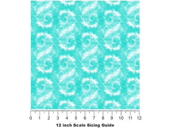Seafoam Spirals Tie Dye Vinyl Film Pattern Size 12 inch Scale
