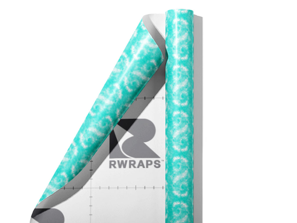 Seafoam Spirals Tie Dye Wrap Film Sheets