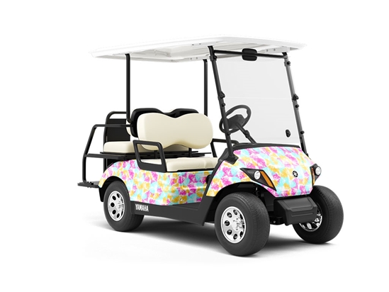 Springtime Petals Tie Dye Wrapped Golf Cart