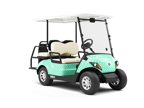 Wavy Wintergreen Tie Dye Wrapped Golf Cart