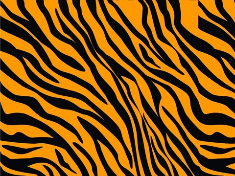 Rwraps™ Tiger Print Vinyl Wrap Film - Orange