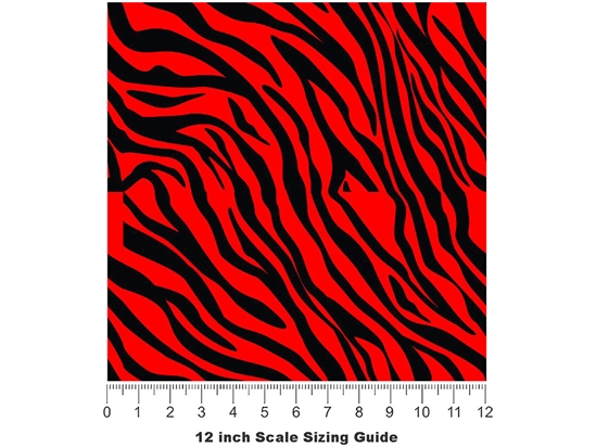 Red Tiger Vinyl Film Pattern Size 12 inch Scale