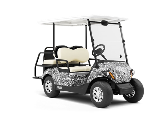 White Tiger Wrapped Golf Cart