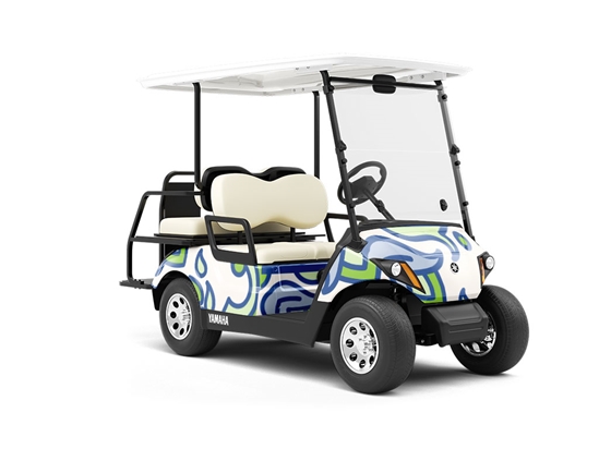 Green Compass Tile Wrapped Golf Cart
