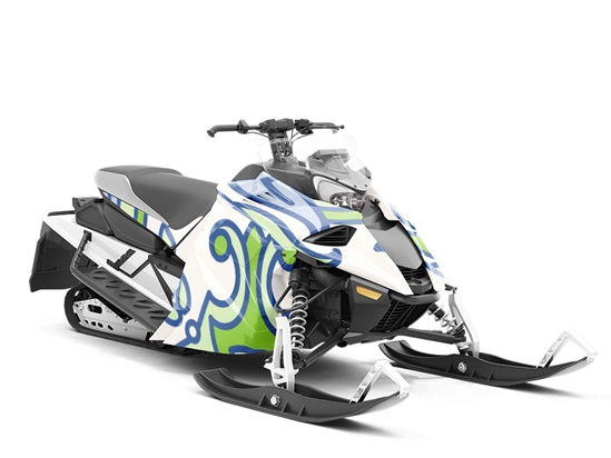 Green Compass Tile Custom Wrapped Snowmobile
