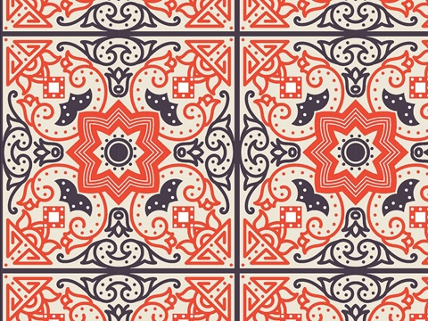 Rwraps™ Azulejo Tile Print Vinyl Wrap Film - Red Flower