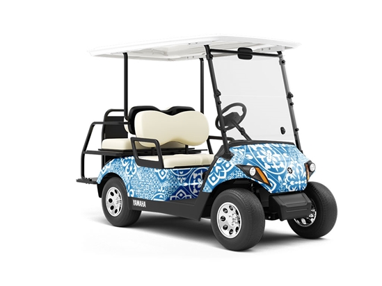 Sliced White Tile Wrapped Golf Cart