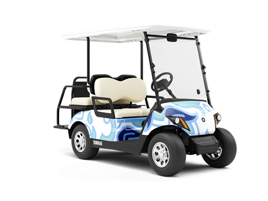 White Compass Tile Wrapped Golf Cart