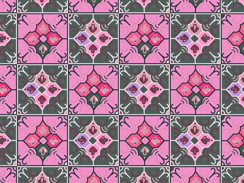 Rwraps™ Floral Tile Print Vinyl Wrap Film - Azalea
