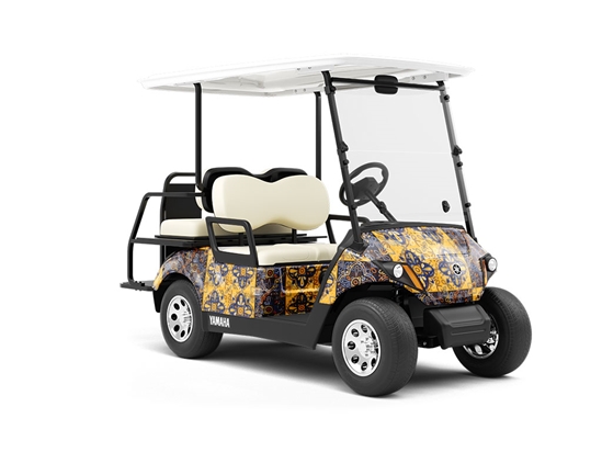 Chrysanthemum Tile Wrapped Golf Cart