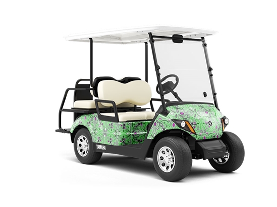 Cymbidium Orchid Tile Wrapped Golf Cart