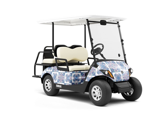 Hydrangea Tile Wrapped Golf Cart