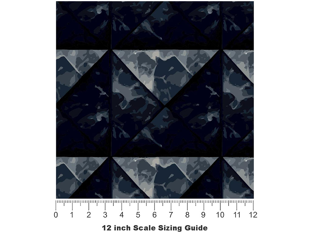 Black Square Tile Vinyl Film Pattern Size 12 inch Scale