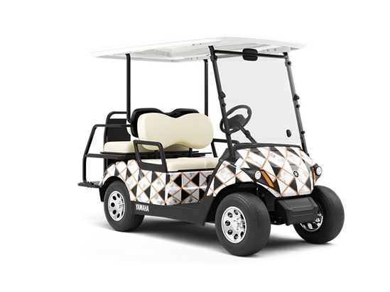Checkered Diamond Tile Wrapped Golf Cart