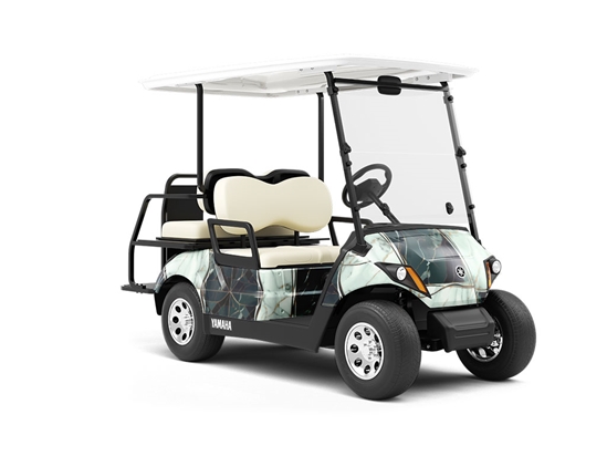 Checkered Flower Tile Wrapped Golf Cart