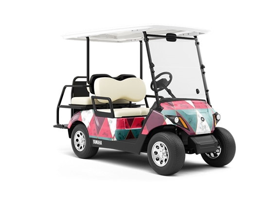 Cherry Hourglass Tile Wrapped Golf Cart