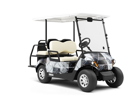 Monochrome Mash-Up Tile Wrapped Golf Cart