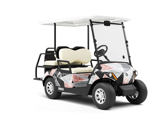 Pink Triangles Tile Wrapped Golf Cart