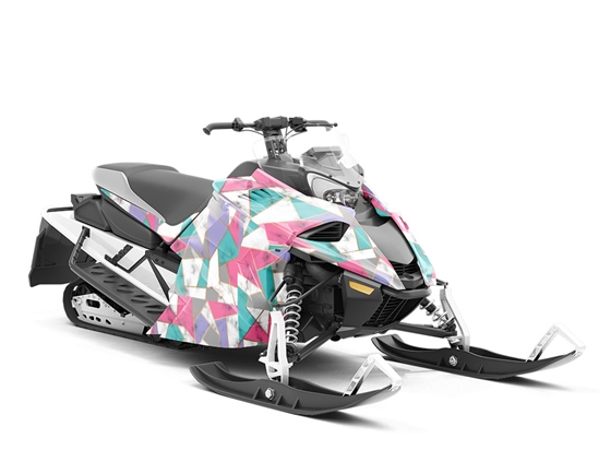Saturated Shards Tile Custom Wrapped Snowmobile