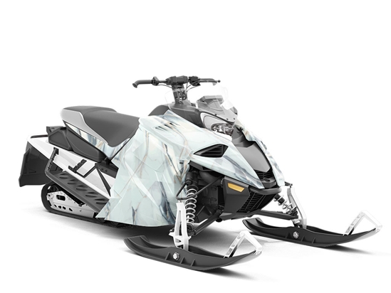 Silver Square Tile Custom Wrapped Snowmobile