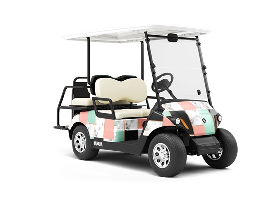 Split Panels Tile Wrapped Golf Cart