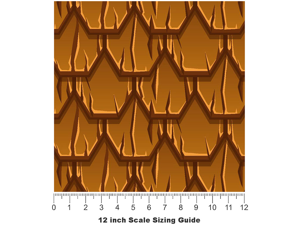 Brown Scaled Tile Vinyl Film Pattern Size 12 inch Scale