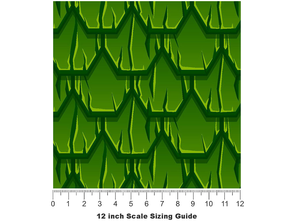 Green Scaled Tile Vinyl Film Pattern Size 12 inch Scale