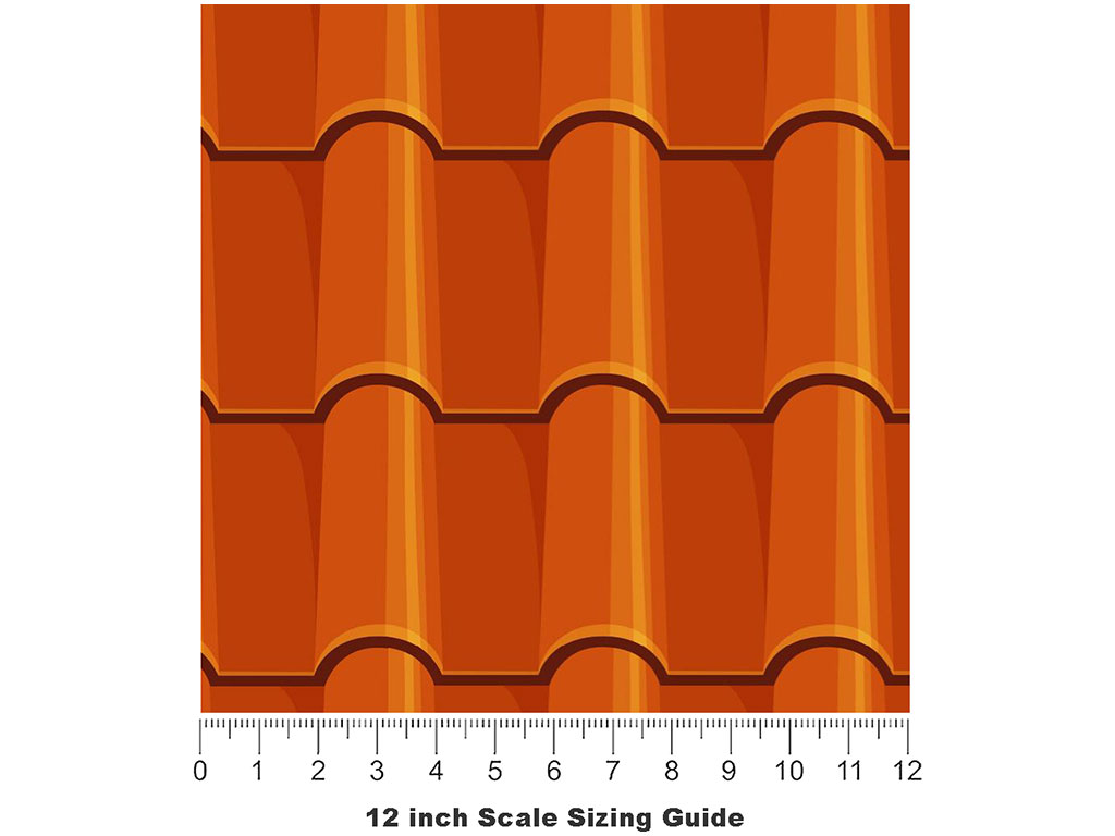 Orange Clay Tile Vinyl Film Pattern Size 12 inch Scale