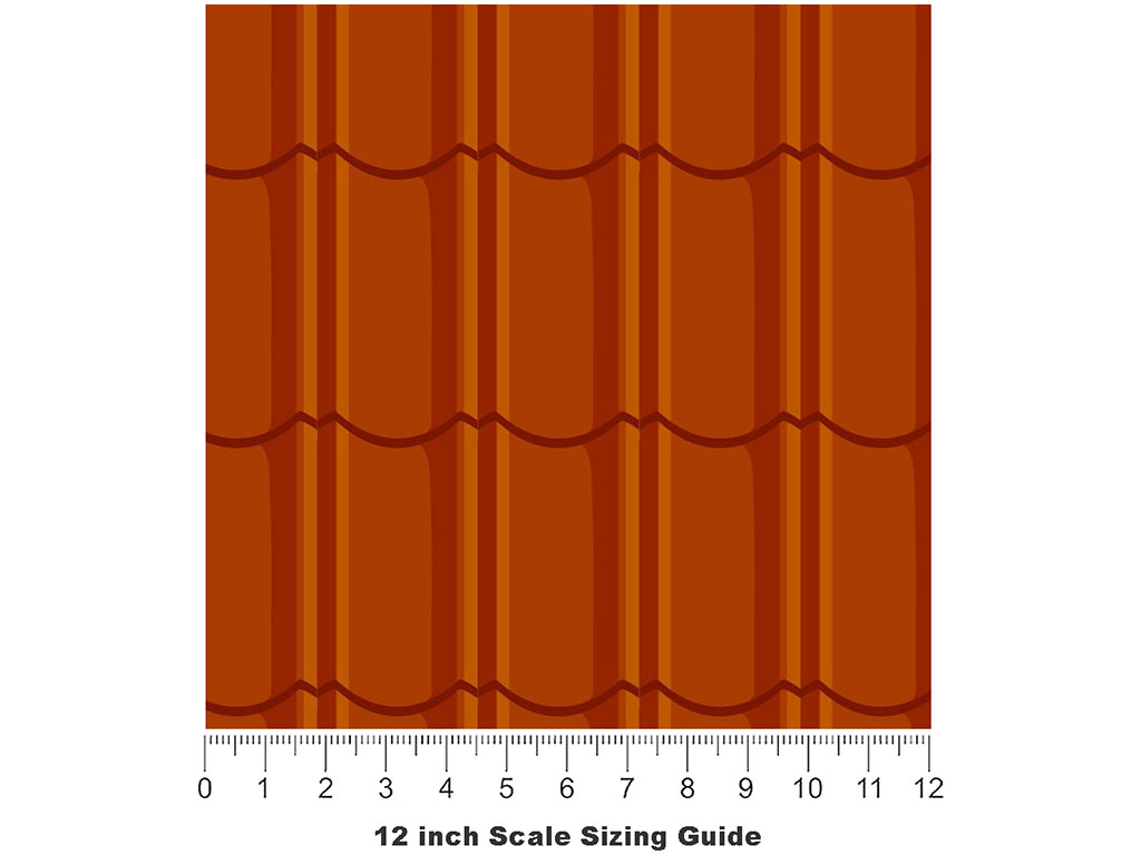 Orange Lipped Tile Vinyl Film Pattern Size 12 inch Scale