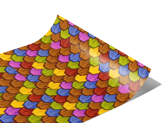 Rainbow Scaled Tile Vinyl Wraps