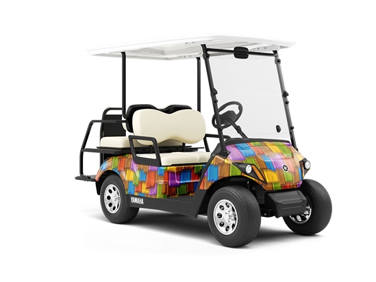 Rainbow Shake Tile Wrapped Golf Cart