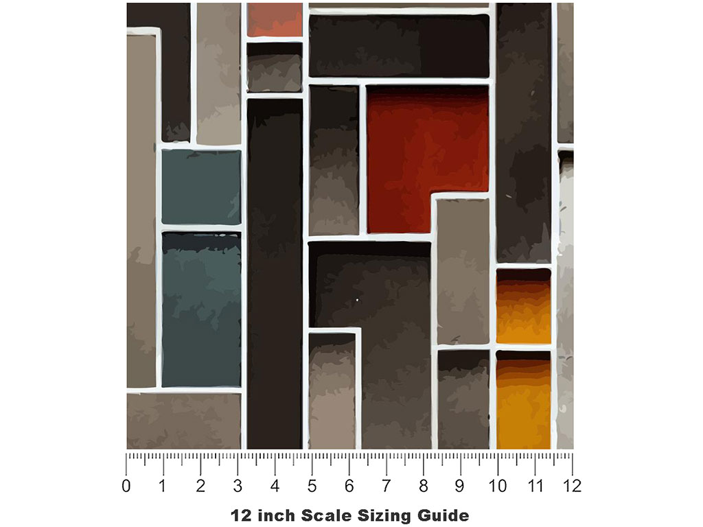 Carbonized Tile Vinyl Film Pattern Size 12 inch Scale