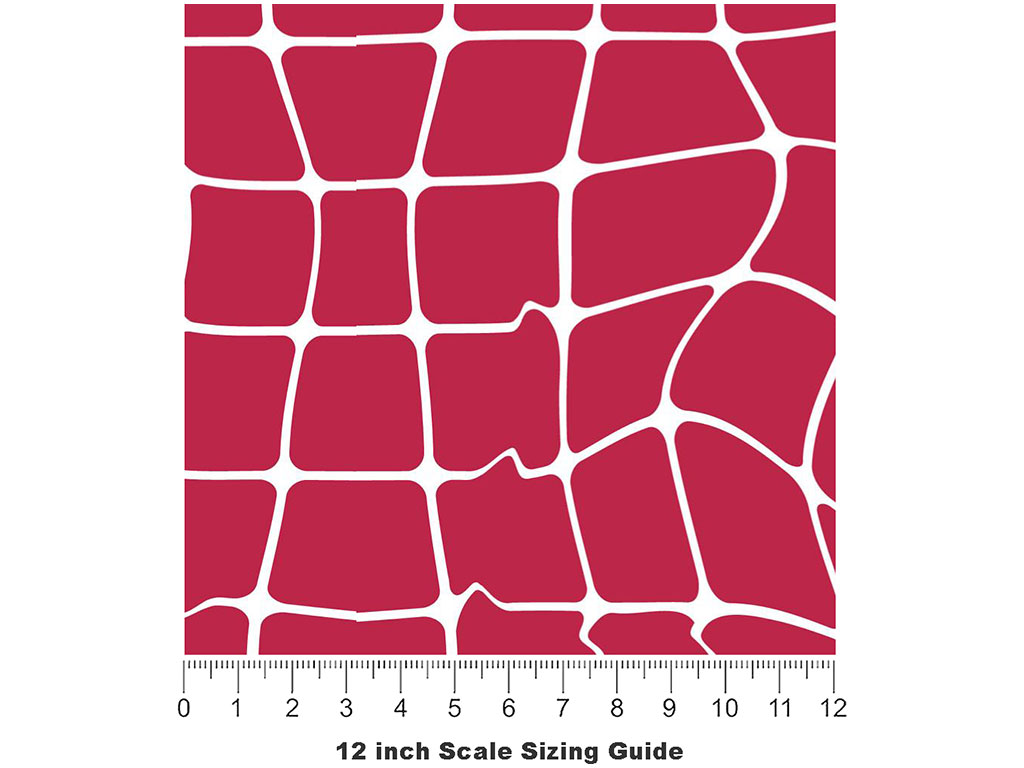 Pink Waves Tile Vinyl Film Pattern Size 12 inch Scale