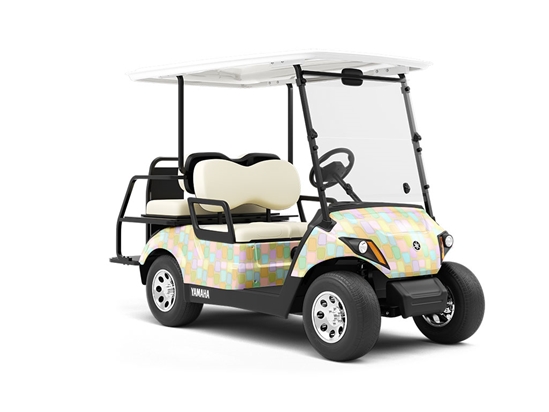 Rainbow Blocks Tile Wrapped Golf Cart