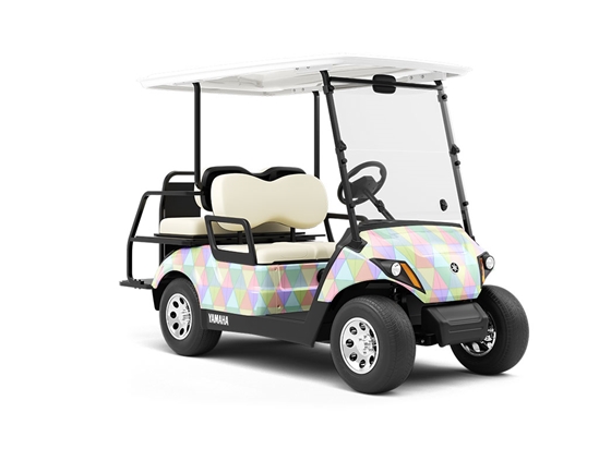 Rainbow Triangles Tile Wrapped Golf Cart