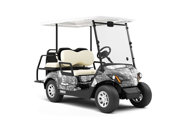 Rough Monochrome Tile Wrapped Golf Cart