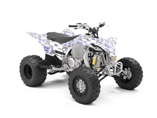 Blue Lace Tile ATV Wrapping Vinyl